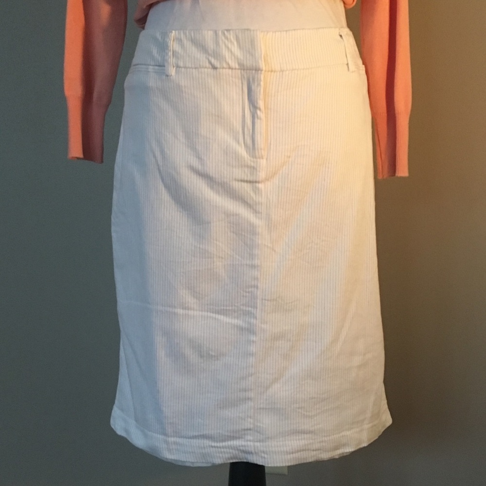 White/Brown Pin Stripe Skirt